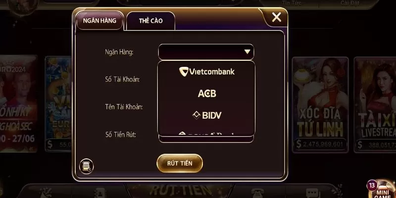 Cổng game cung cấp ba phương thức rút tiền Nhatvip