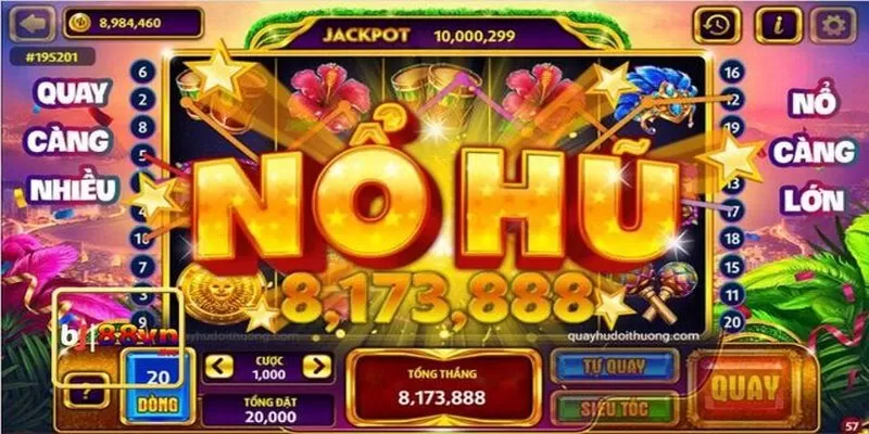 Nổ hũ là một dạng game slots đổi thưởng ăn tiền thật